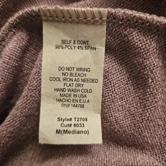 twenty second Lilac Off-Shoulder Sweater with Animal Print Sleeves - Picture 7 of 12